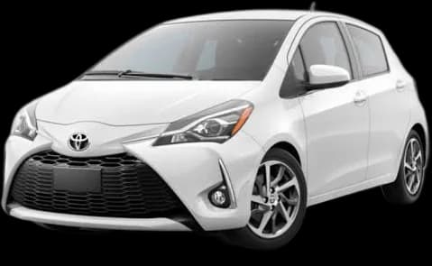 White Toyota Yaris hatchback